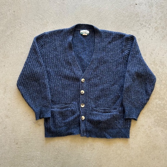 Tide Water Traders Other - Vintage 90s Tidewater Traders Cardigan Sweater Size XL Navy Blue Wool Button USA